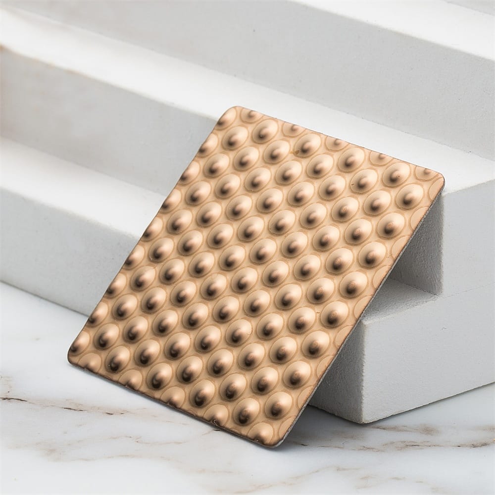 Chapa de Aço Inoxidável Ouro Rosa Relevada (JLH-2112)