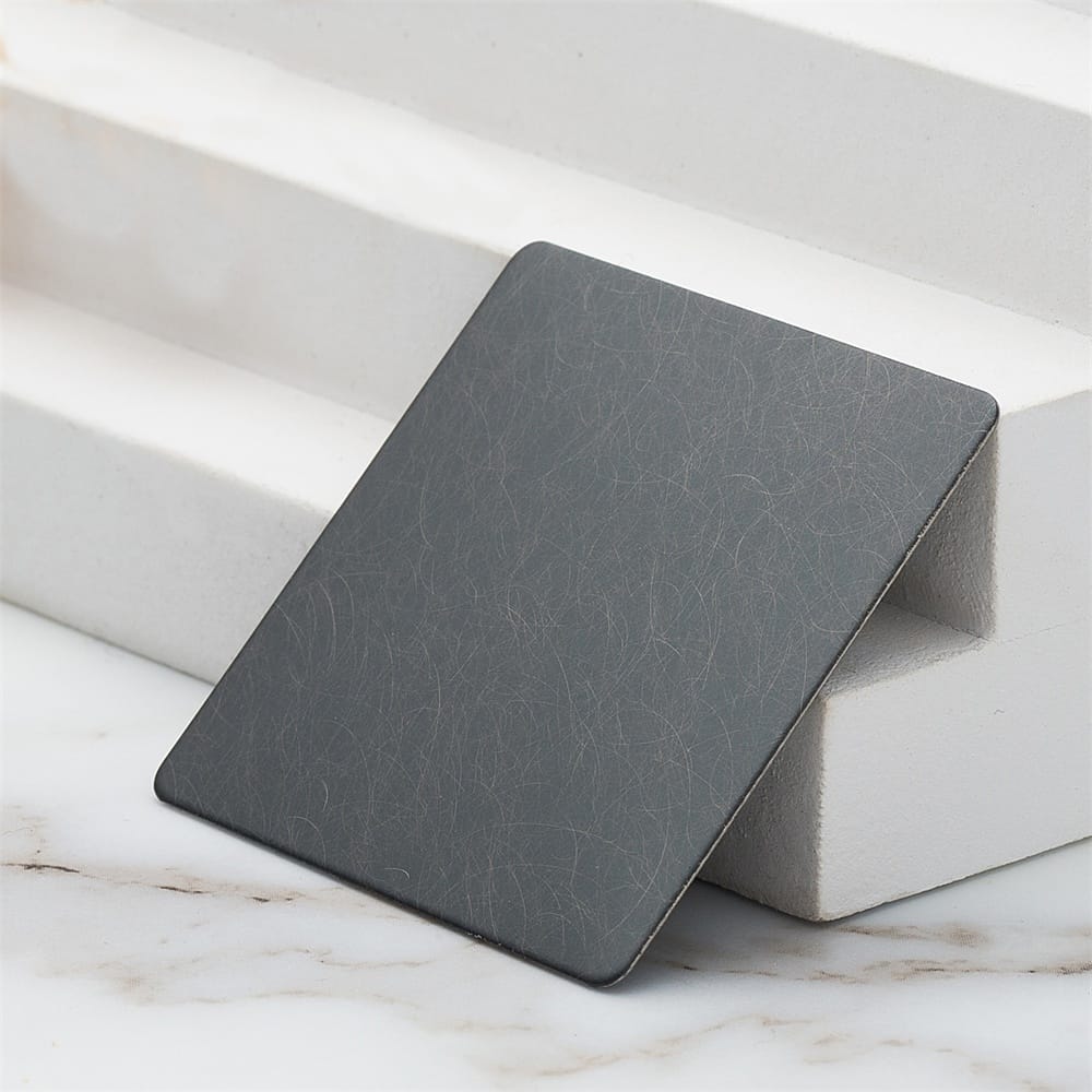 Chapa de Aço Inoxidável Preto de Titânio de Grão Aleatório (JLH-2131)