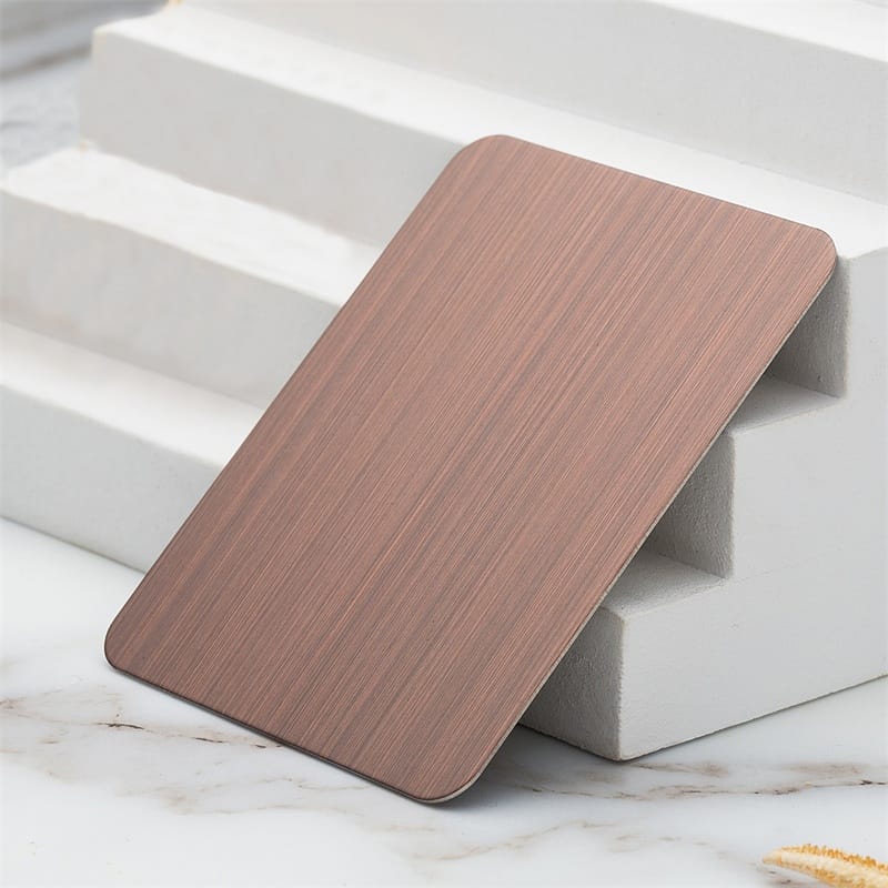 Chapa de Aço Inoxidável Mate Bronze Antigo Escovado à Mão-2150