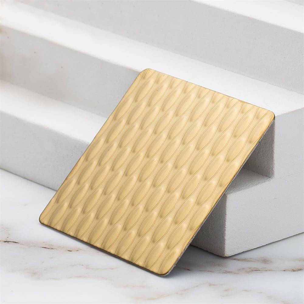 Embossed Titanium Gold Stainless Steel Sheet (JLH-2108)