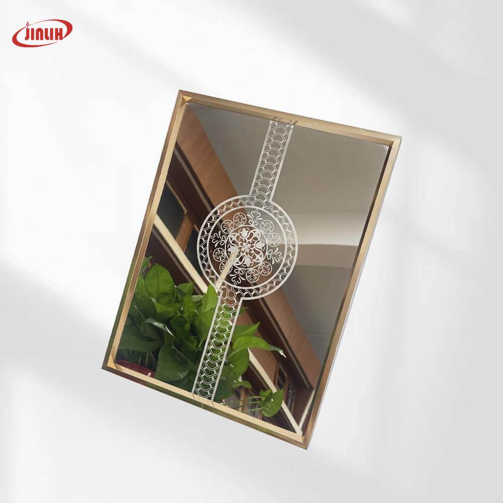 European Round Medallion with Ribbon Scrollwork Etched Stainless Steel Sheet