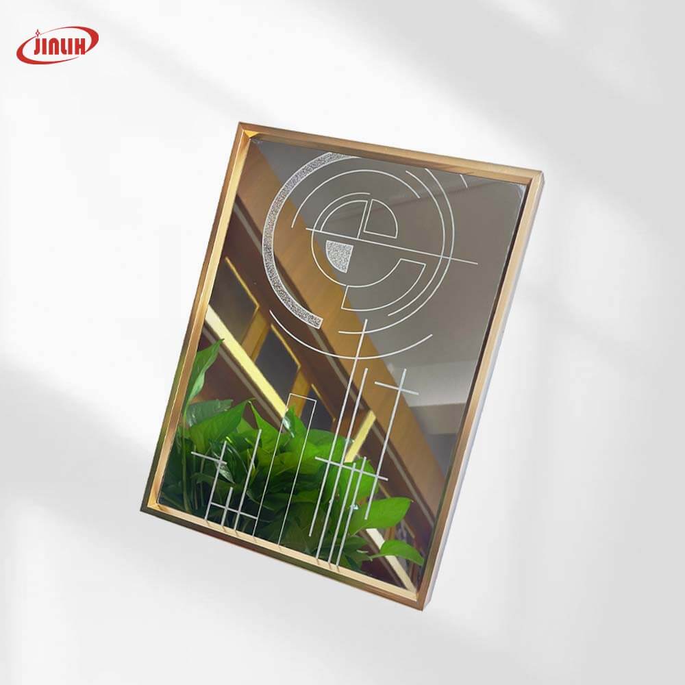 Placa de Aço Inoxidável Gravada em Arte Geométrica (Totalmente personalizável)