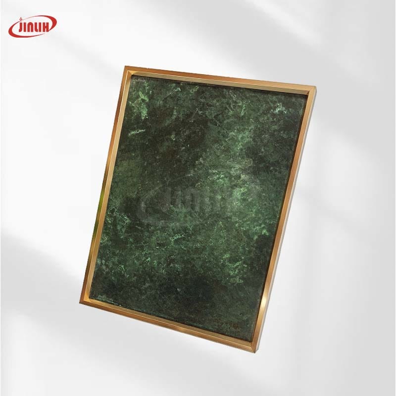 Deep Green Patina Textured Vintage Aged Stainless Steel Decorative Sheet