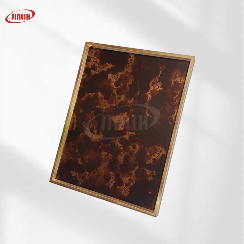 Chapa Decorativa de Aço Inoxidável Vintage Envelhecido com Pátina de Bronze Castanho