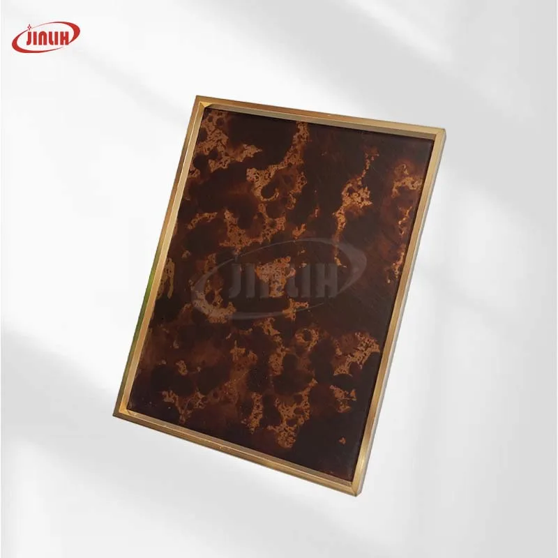 Bronze Brown Patchy Copper Patina Vintage Aged Stainless Steel Decorative Sheet